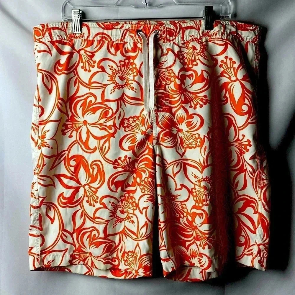 GAP MENS SIZE MEDIUM MESH LINED SWIM TRUNKS ELASTIC DRAWSTRING WAIST CLEAN‎